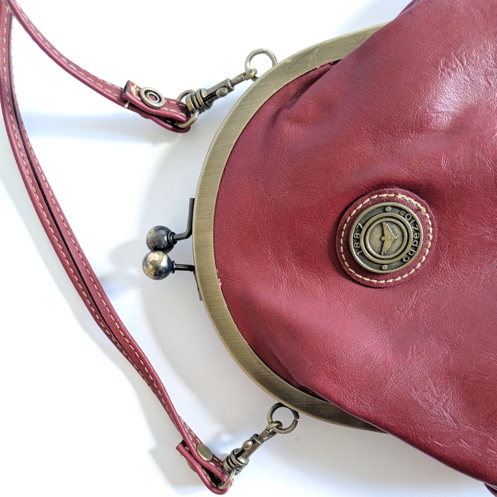 VINTAGE DARK RED CAPEZIO CROSSBODY PURSE